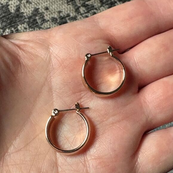 INC International Concepts Gold Hoop Earrings - Picture 2 of 4